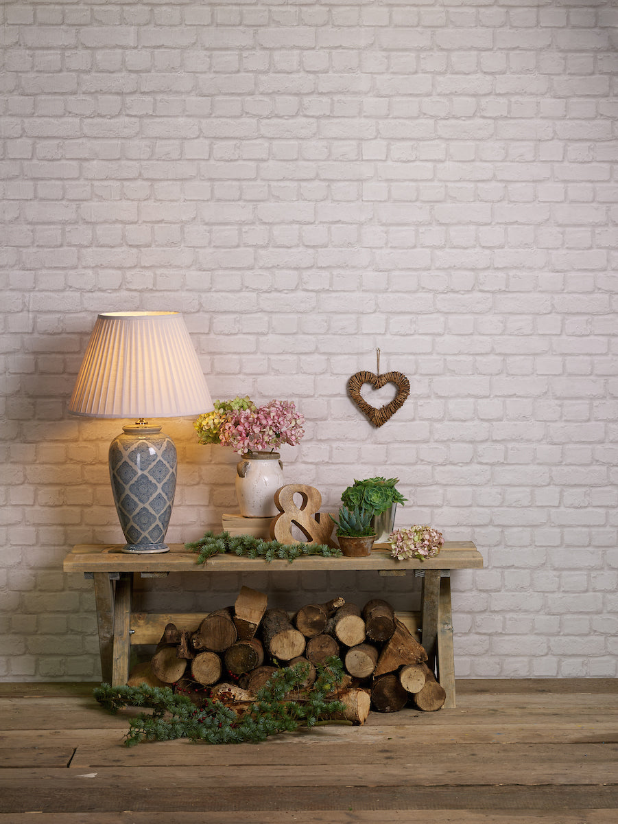 Ely Table Lamp Blue/White Base Only<br>Blue Ceramic