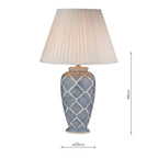 Ely Table Lamp Blue/White Base Only<br>Blue Ceramic