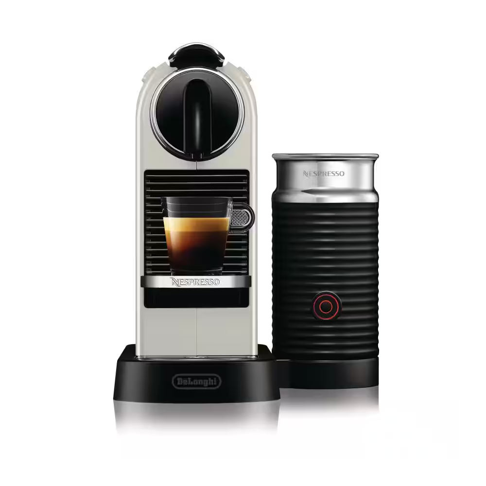 Delonghi EN267.WAE Nespresso CitiZ Capsule Coffee Machine + Aeroccino Milk Frother - White