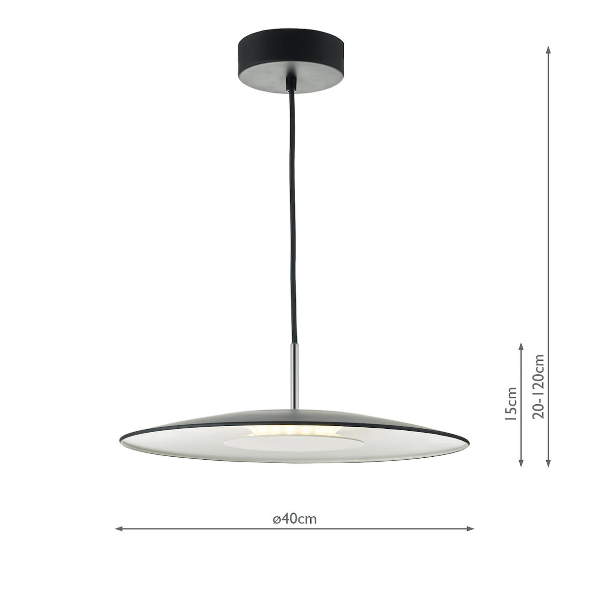 Enoch Pendant Matt Black & Stainless Steel LED<br>Matt Black