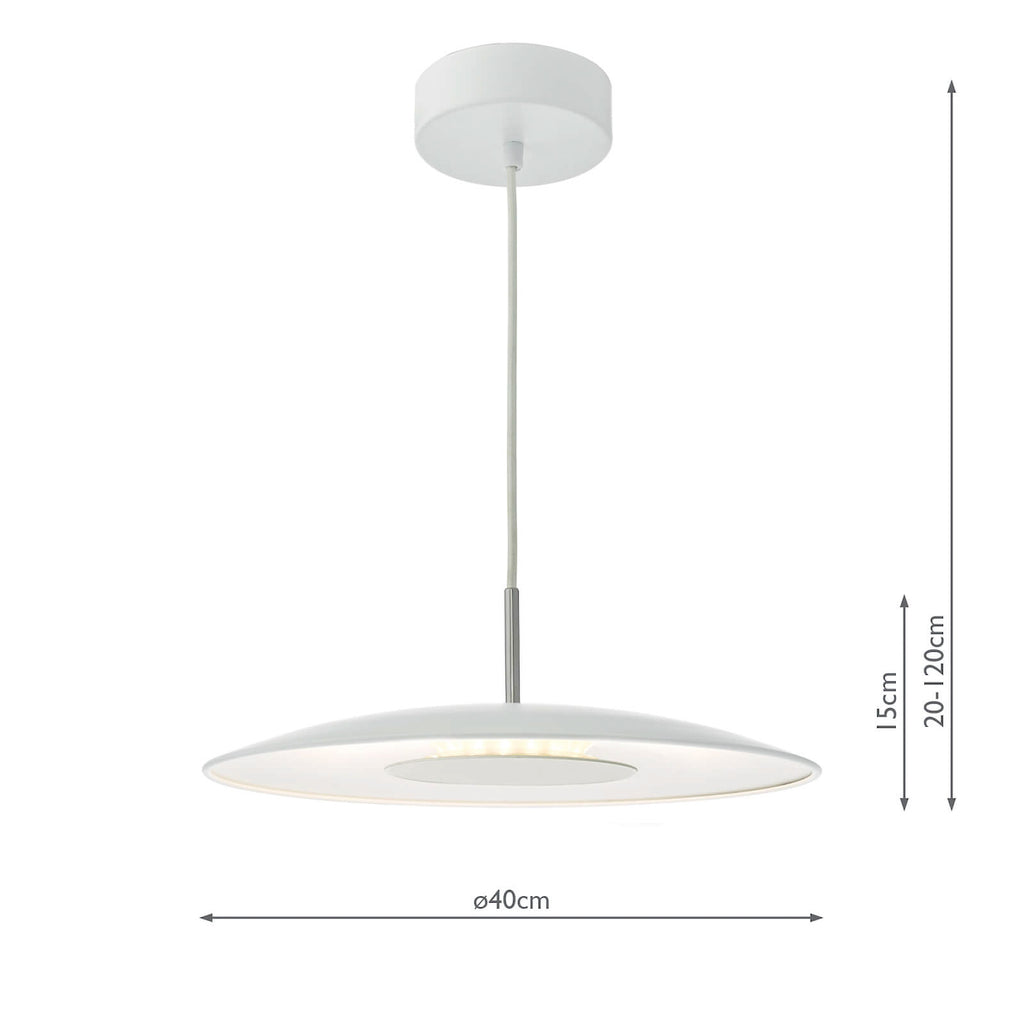 Enoch Pendant White Stainless Steel LED<br>Matt White