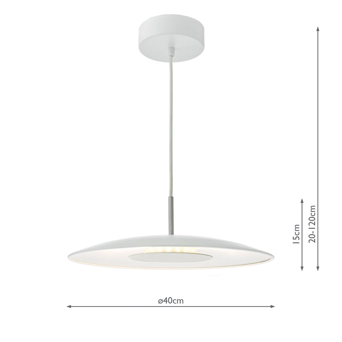 Enoch Pendant White Stainless Steel LED<br>Matt White