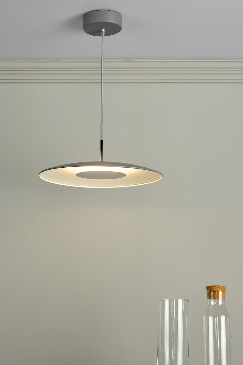 Enoch Pendant Matt Grey Stainless Steel LED<br>Matt Grey