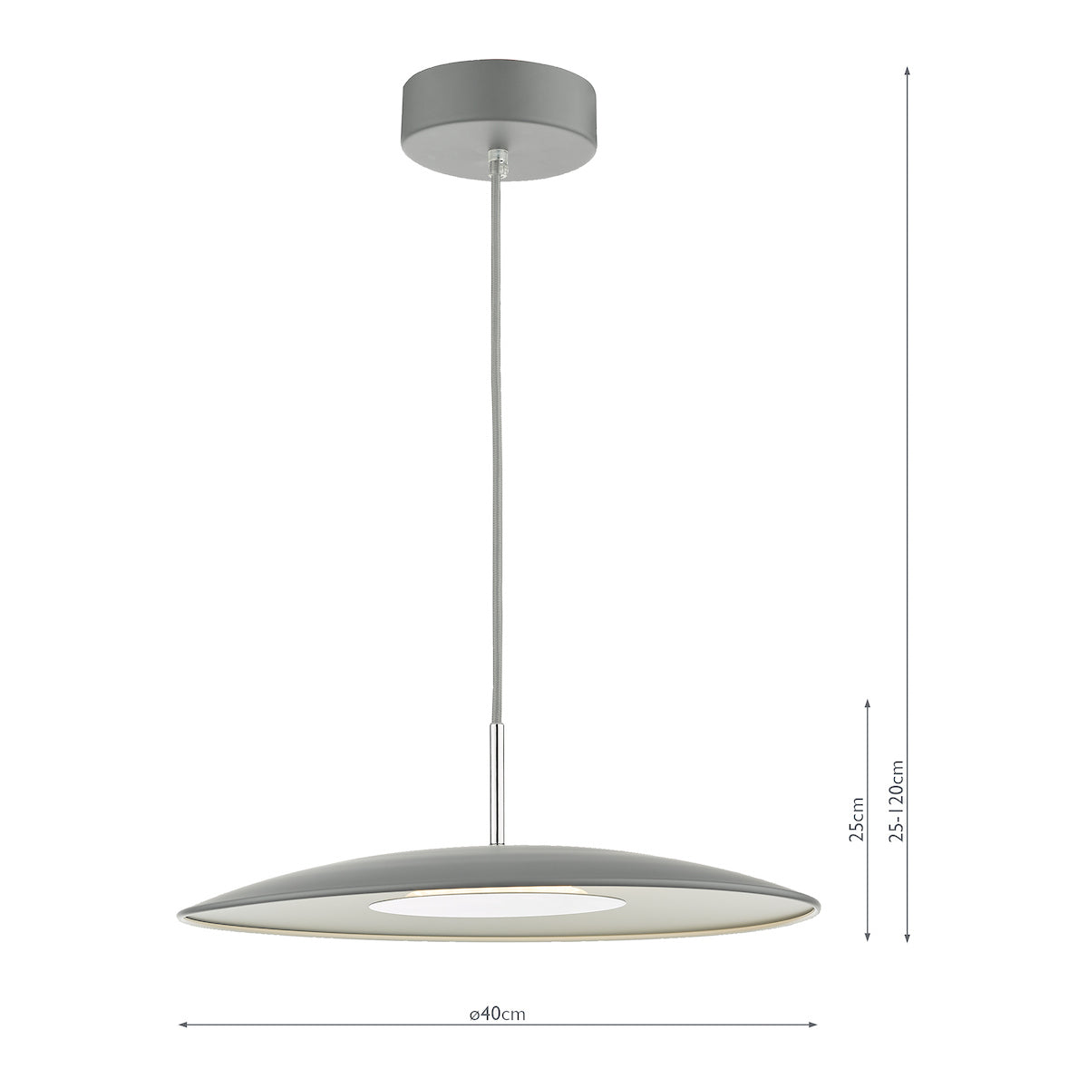 Enoch Pendant Matt Grey Stainless Steel LED<br>Matt Grey