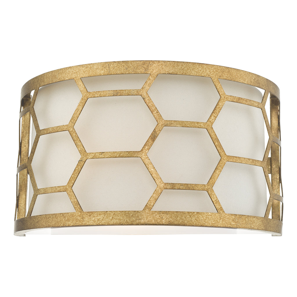 Epstein 1 Light Wall Light Gold & Ivory<br>Distressed Gold Leaf