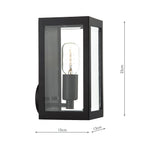 Era Outdoor Wall Light Black Glass IP44<br>Matt Black