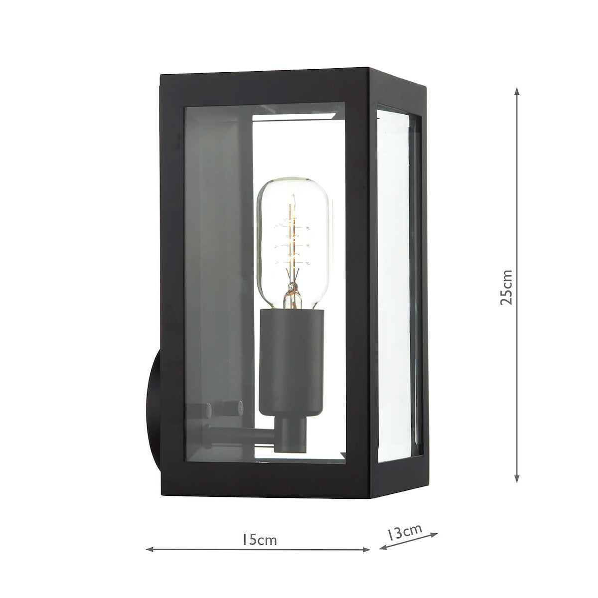 Era Outdoor Wall Light Black Glass IP44<br>Matt Black