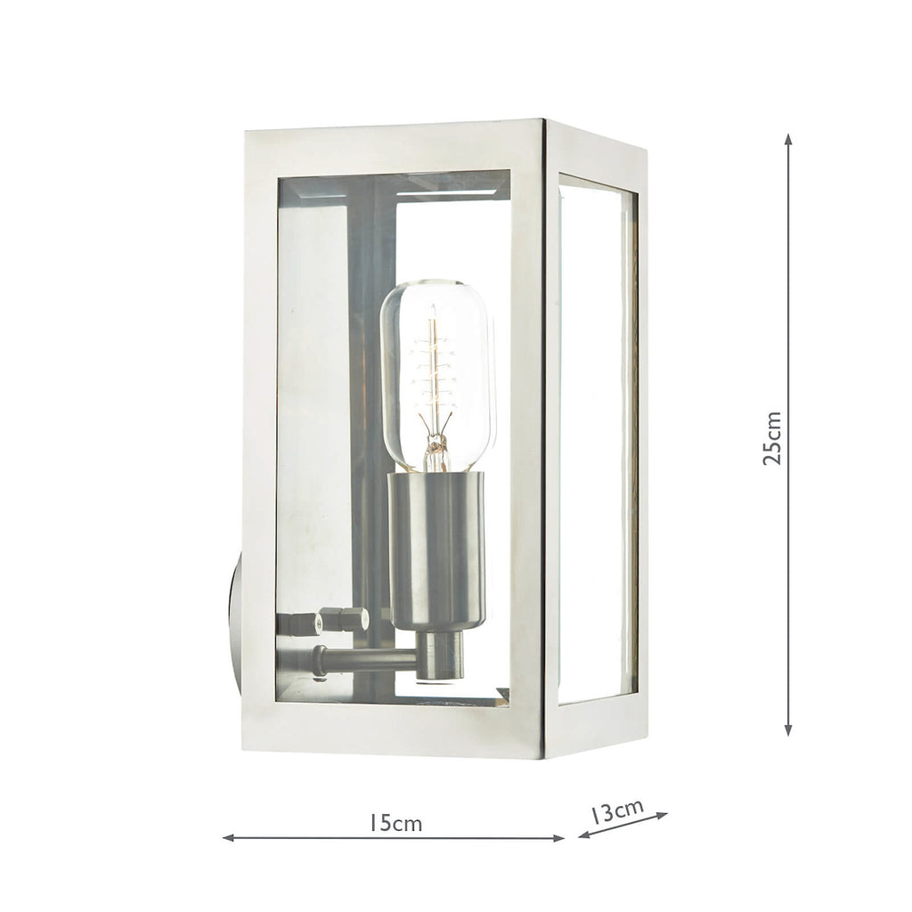 Era Outdoor Wall Light Stainless Steel Glass IP44<br>Polished Stainless Steel