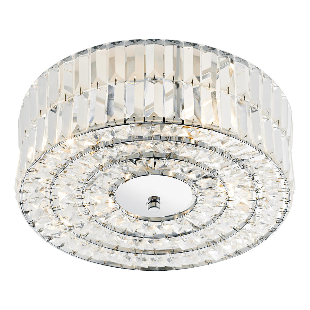 Errol Crystal Semi Flush Fitting Polished Chrome<br>Crystal
