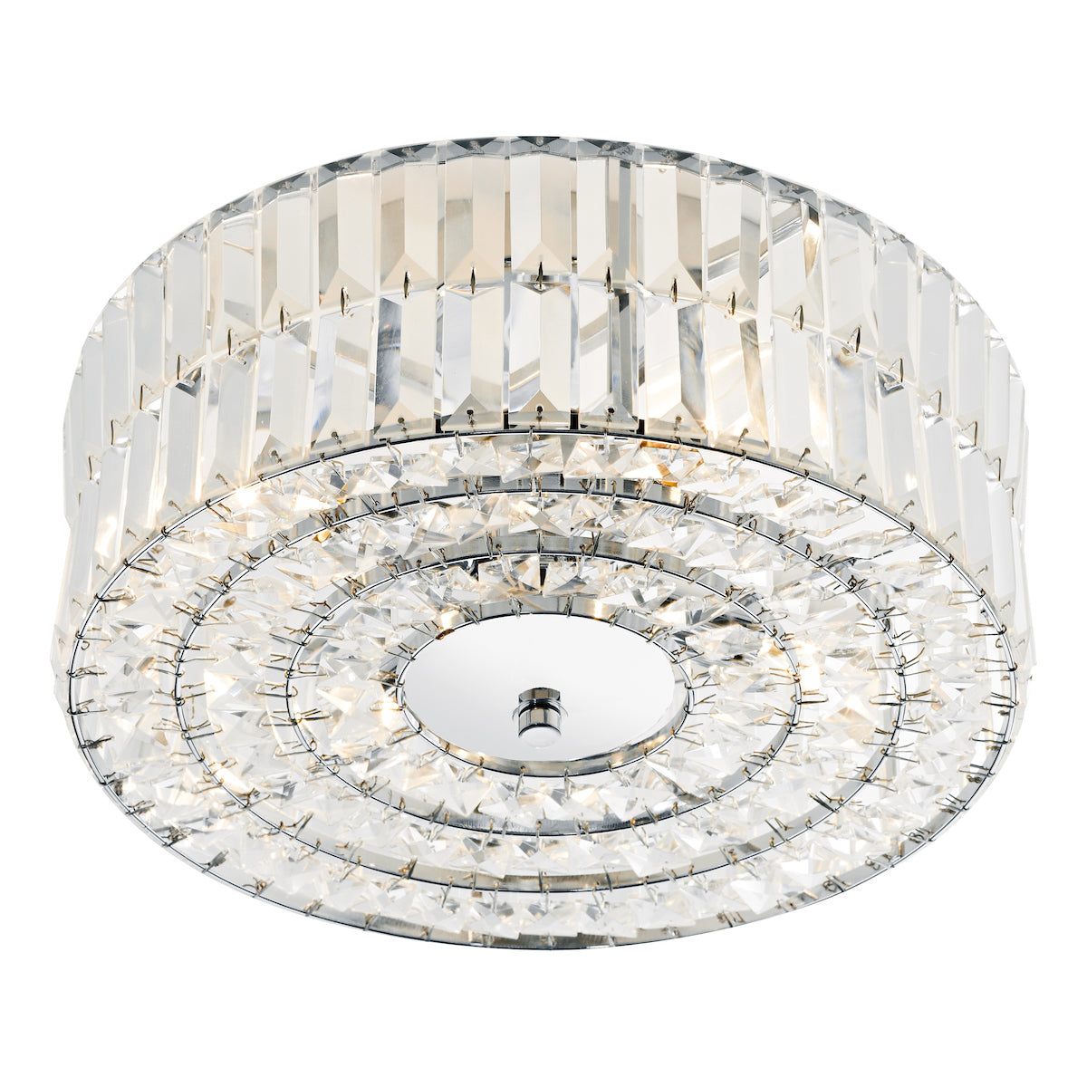 Errol Crystal Semi Flush Fitting Polished Chrome<br>Crystal