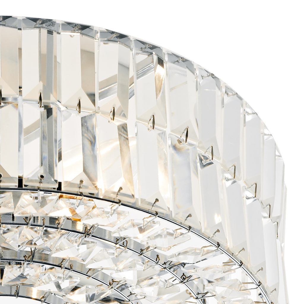Errol Crystal Semi Flush Fitting Polished Chrome<br>Crystal