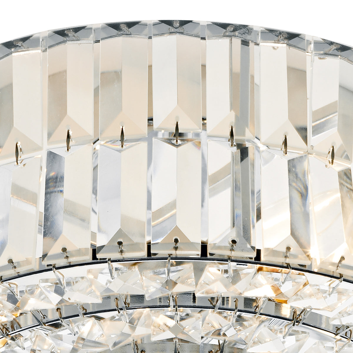 Errol Crystal Semi Flush Fitting Polished Chrome<br>Crystal