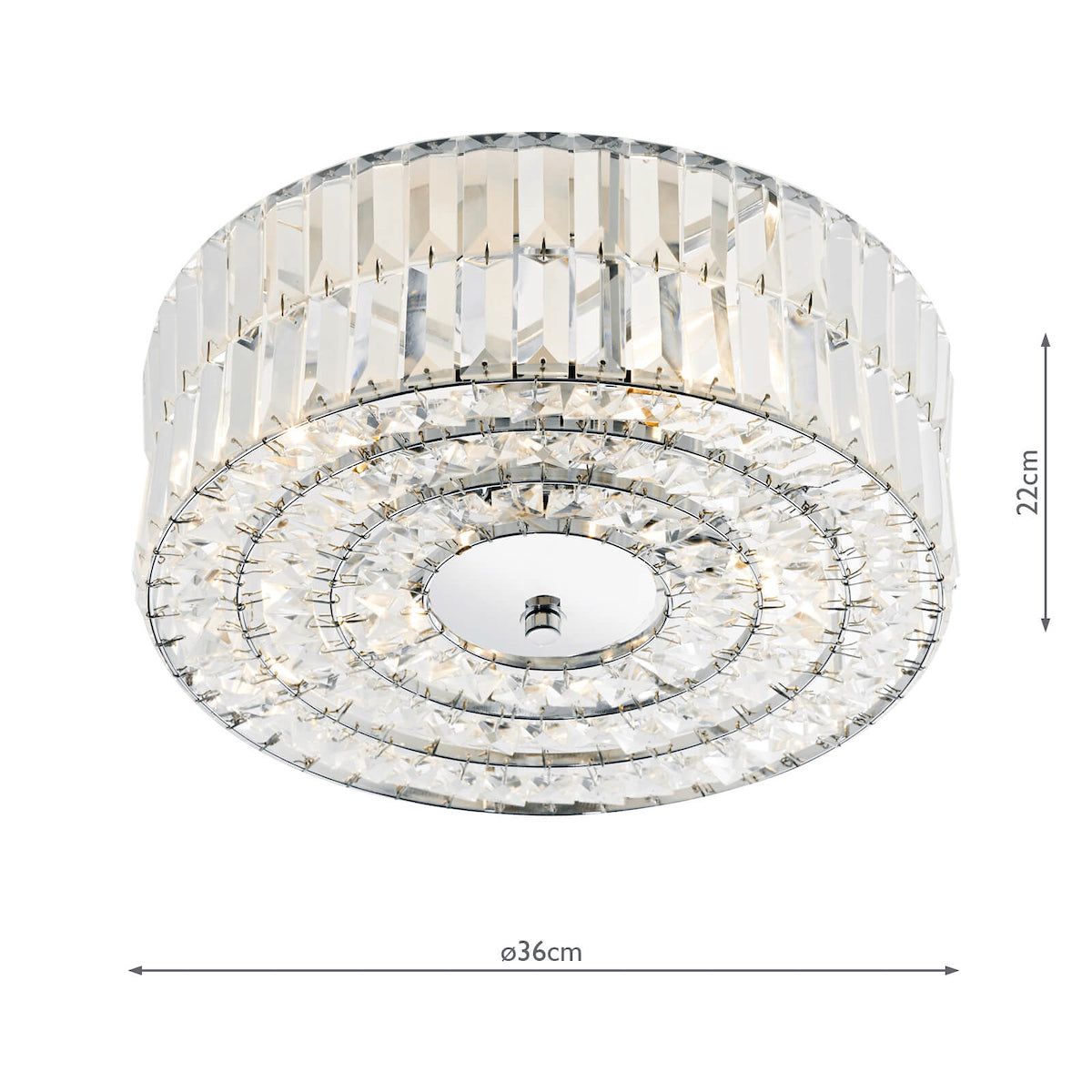 Errol Crystal Semi Flush Fitting Polished Chrome<br>Crystal