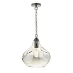 Esarosa 1 Light Pendant Black Chrome And Smoked Glass<br>Smoked Glass