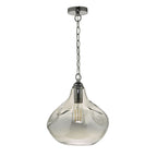 Esarosa 1 Light Pendant Black Chrome And Smoked Glass<br>Smoked Glass