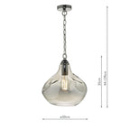 Esarosa 1 Light Pendant Black Chrome And Smoked Glass<br>Smoked Glass