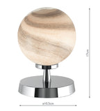 Esben Touch Table Lamp Polished Chrome With Planet Glass<br>Polished Chrome