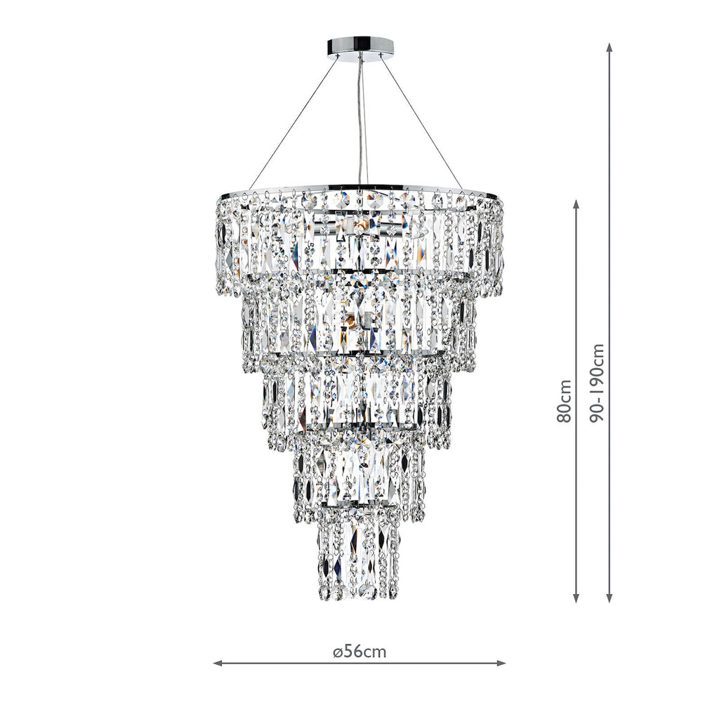 Escala 6 Light Round Crystal Pendant<br>Crystal
