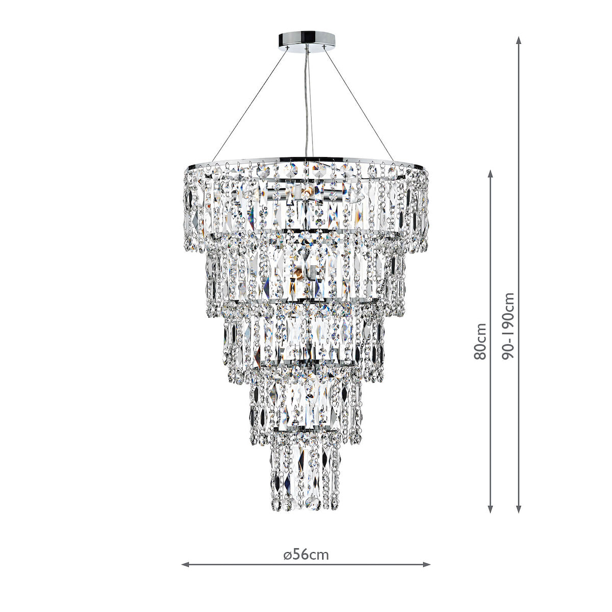 Escala 6 Light Round Crystal Pendant<br>Crystal
