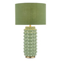 Etzel Table Lamp Green Satin Brass With Shade <br>Green