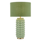 Etzel Table Lamp Green Satin Brass With Shade <br>Green