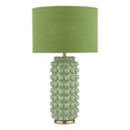 Etzel Table Lamp Green Satin Brass With Shade <br>Green