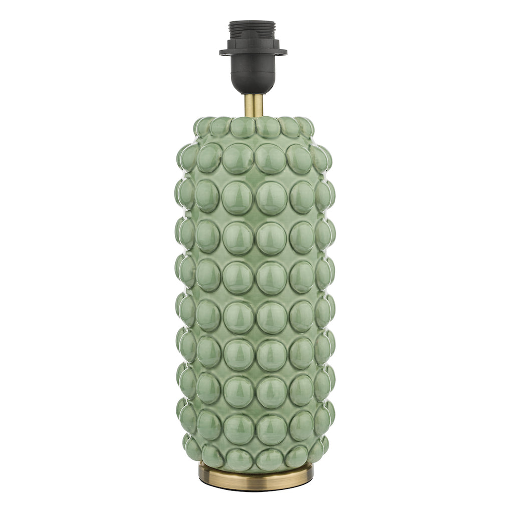 Etzel Table Lamp Green Satin Brass With Shade <br>Green