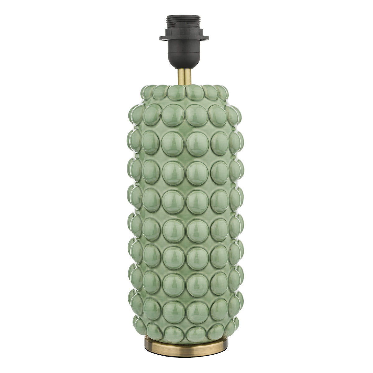 Etzel Table Lamp Green Satin Brass With Shade <br>Green
