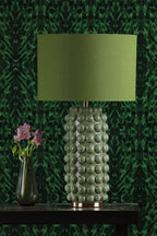 Etzel Table Lamp Green Satin Brass With Shade <br>Green
