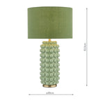 Etzel Table Lamp Green Satin Brass With Shade <br>Green