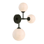 Euan 3 Light Wall/Flush Light Black & Opal Glass<br>Matt Black