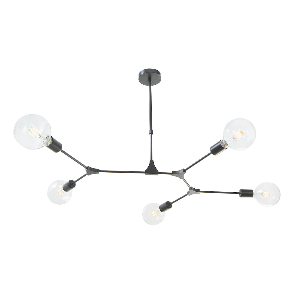 Euphemia 5 Light Pendant Black<br>Satin Black