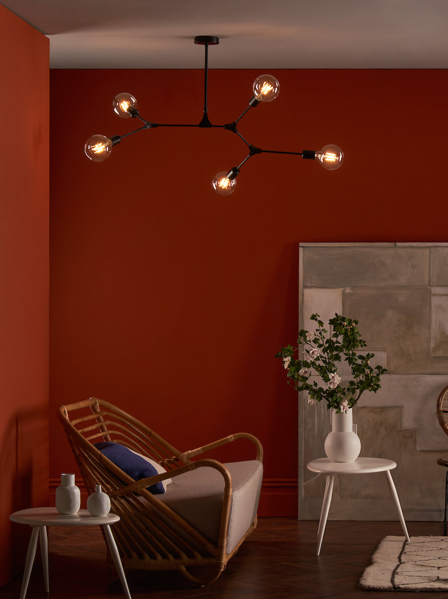 Euphemia 5 Light Pendant Black<br>Satin Black