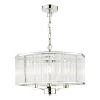 Eveyln 3 Light Pendant Polished Nickel Glass<br>Polished Nickel