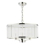 Eveyln 3 Light Pendant Polished Nickel Glass<br>Polished Nickel