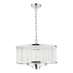 Eveyln 3 Light Pendant Polished Nickel Glass<br>Polished Nickel