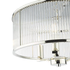 Eveyln 3 Light Pendant Polished Nickel Glass<br>Polished Nickel