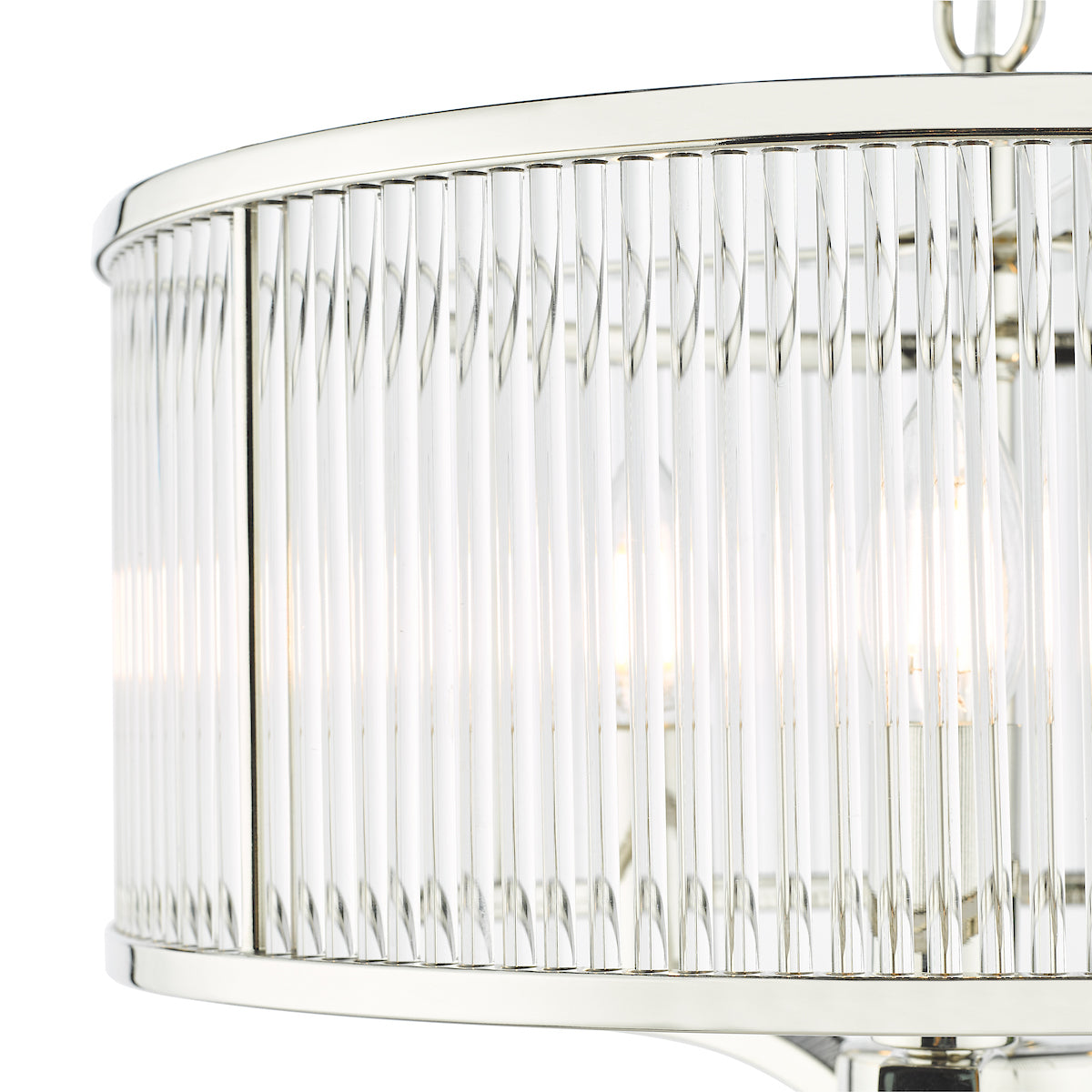 Eveyln 3 Light Pendant Polished Nickel Glass<br>Polished Nickel