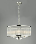 Eveyln 3 Light Pendant Polished Nickel Glass<br>Polished Nickel