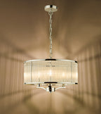 Eveyln 3 Light Pendant Polished Nickel Glass<br>Polished Nickel