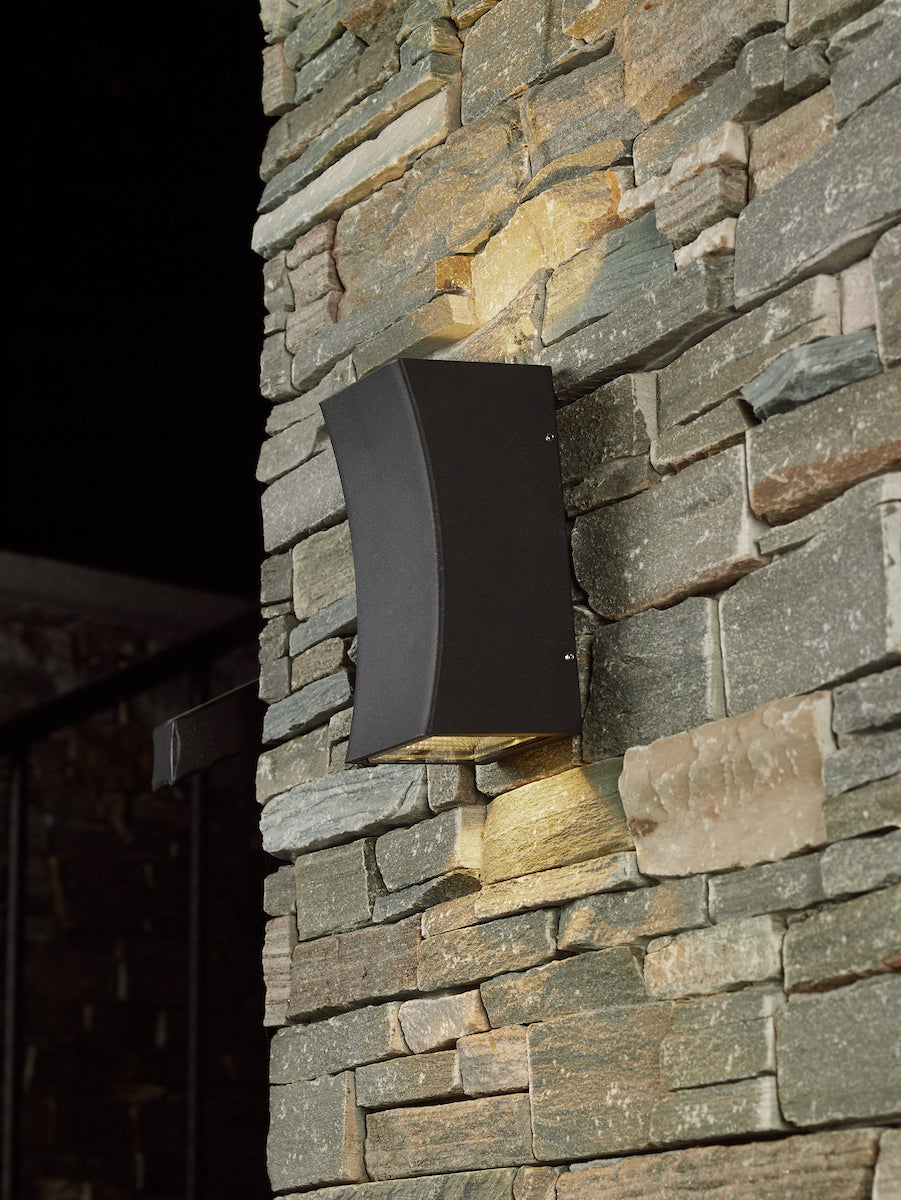 Exeter Outdoor 2 Light Wall Light Dark Grey IP44 LED<br>Matt Grey