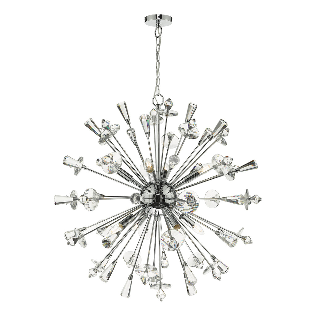 Exodus 8 Light Pendant Polished Chrome Crystal<br>Polished Chrome