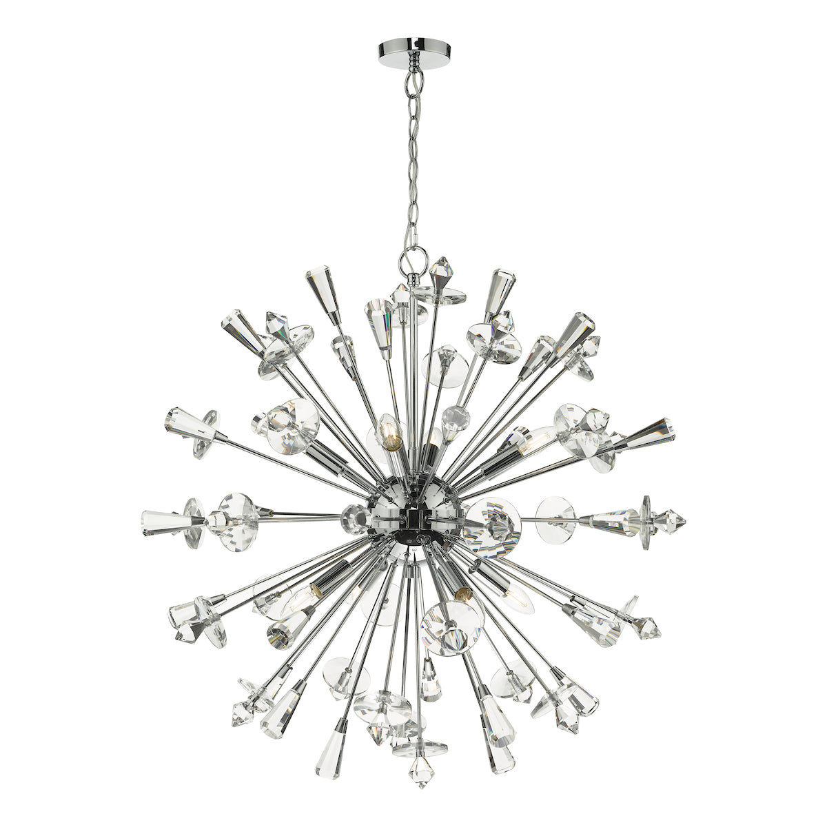 Exodus 8 Light Pendant Polished Chrome Crystal<br>Polished Chrome