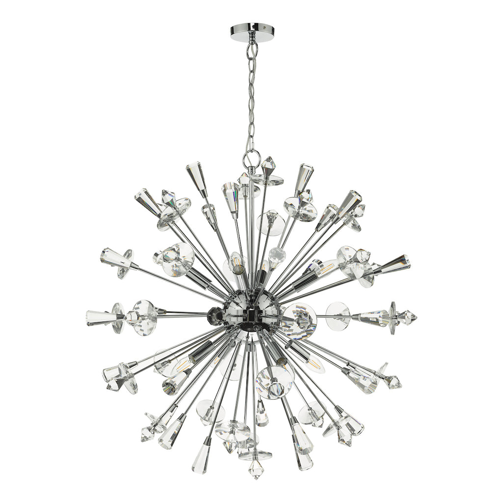 Exodus 8 Light Pendant Polished Chrome Crystal<br>Polished Chrome