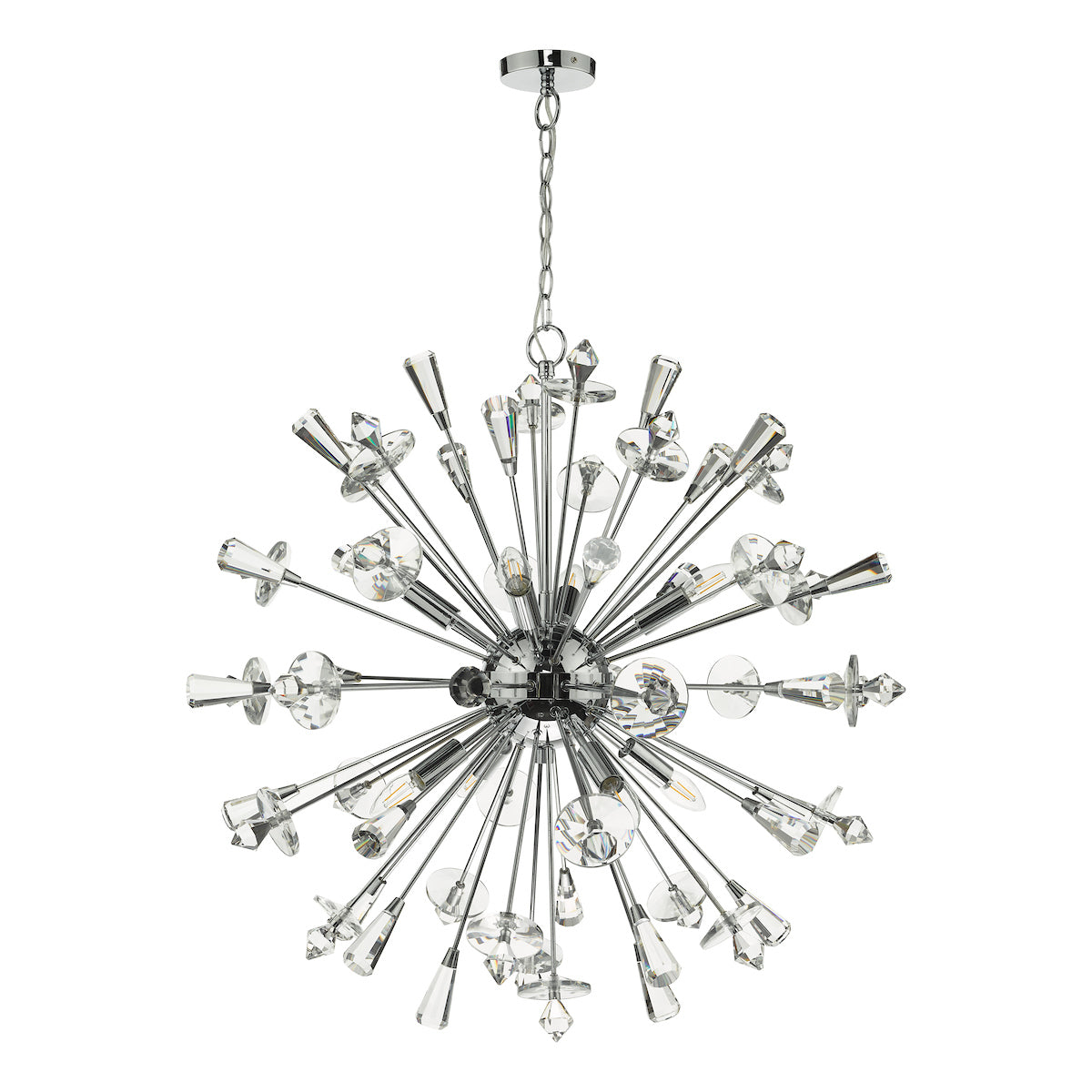 Exodus 8 Light Pendant Polished Chrome Crystal<br>Polished Chrome