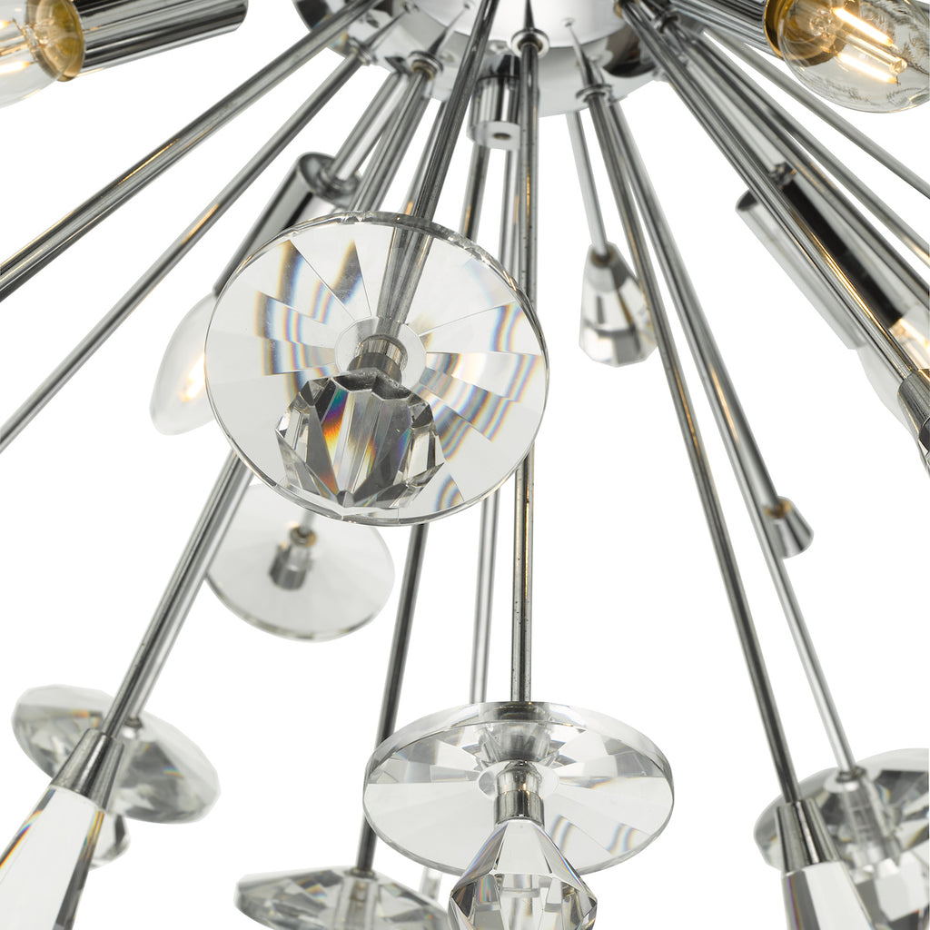 Exodus 8 Light Pendant Polished Chrome Crystal<br>Polished Chrome