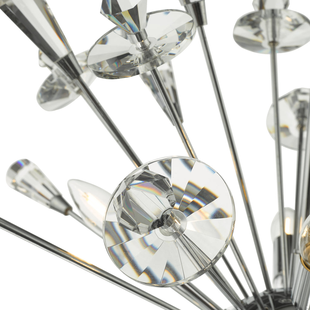 Exodus 8 Light Pendant Polished Chrome Crystal<br>Polished Chrome