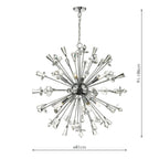 Exodus 8 Light Pendant Polished Chrome Crystal<br>Polished Chrome