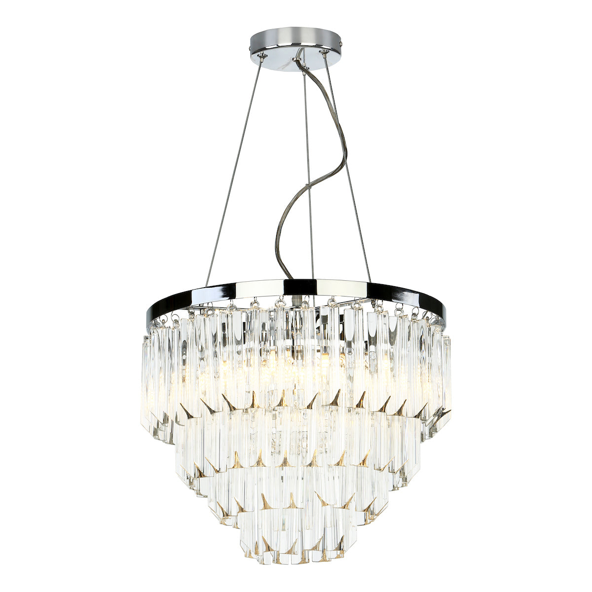 Fame 5 Light Pendant Polished Chrome Glass<br>Glass