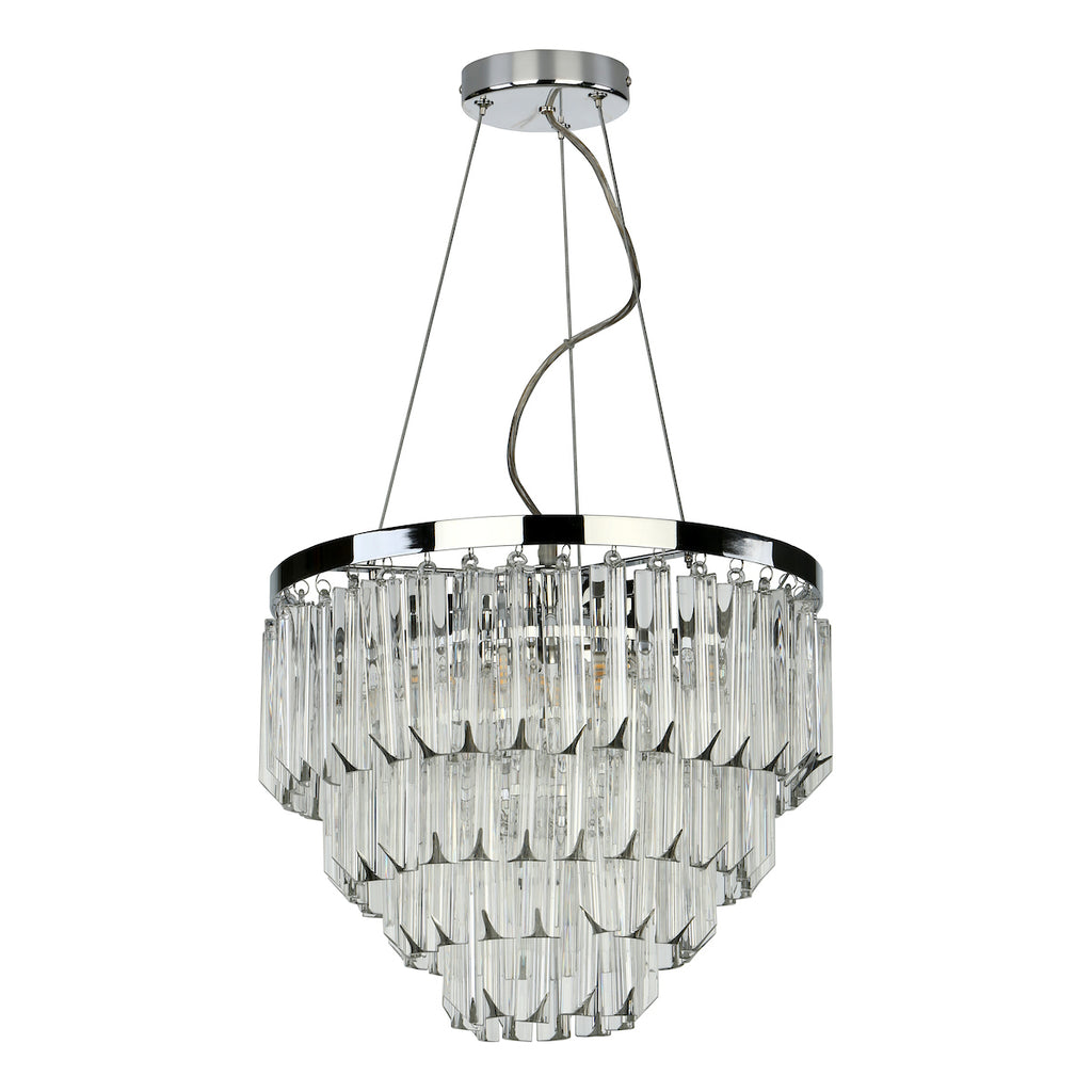 Fame 5 Light Pendant Polished Chrome Glass<br>Glass